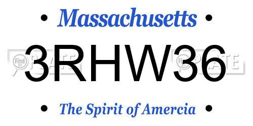 3RHW36 Massachusetts License Plate