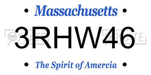 3RHW46 Massachusetts License Plate