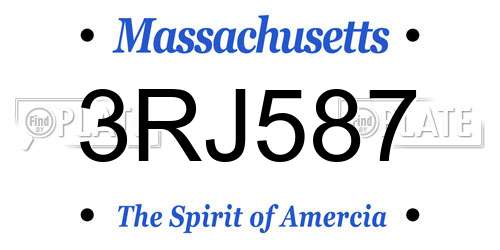 3RJ587 Massachusetts License Plate