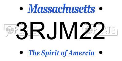 3RJM22 Massachusetts License Plate