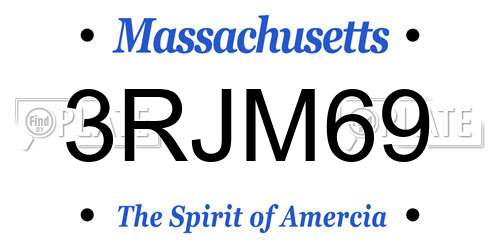 3RJM69 Massachusetts License Plate