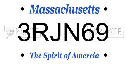 3RJN69 Massachusetts License Plate