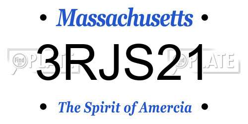 3RJS21 Massachusetts License Plate
