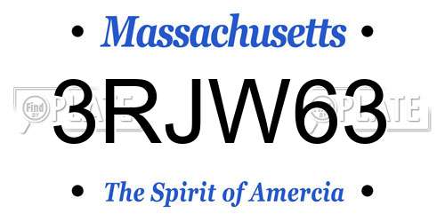 3RJW63 Massachusetts License Plate