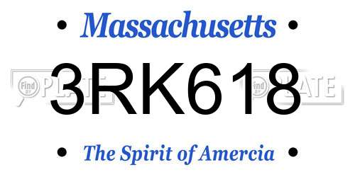3RK618 Massachusetts License Plate