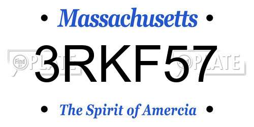 3RKF57 Massachusetts License Plate