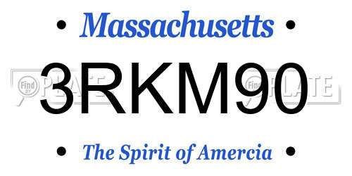 3RKM90 Massachusetts License Plate