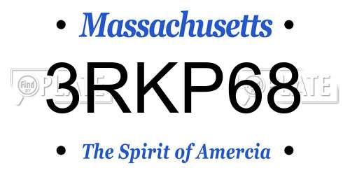 3RKP68 Massachusetts License Plate