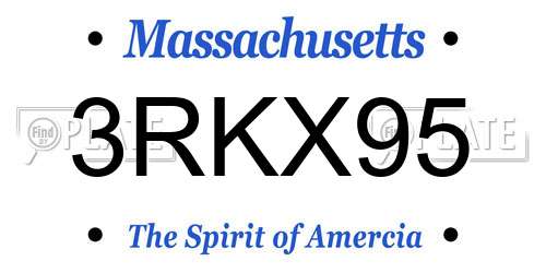 3RKX95 Massachusetts License Plate