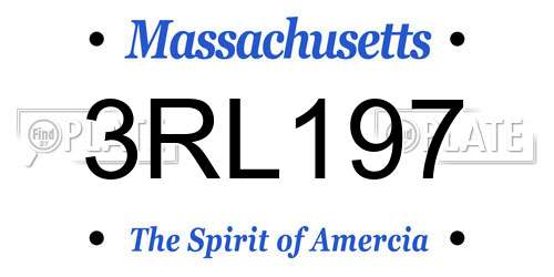 3RL197 Massachusetts License Plate