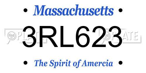 3RL623 Massachusetts License Plate