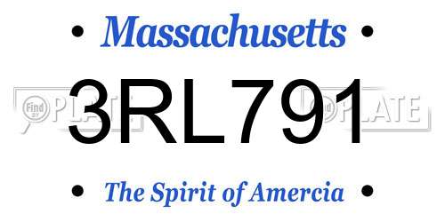 3RL791 Massachusetts License Plate