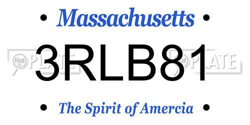 3RLB81 Massachusetts License Plate