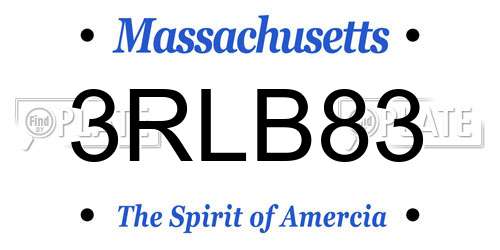 3RLB83 Massachusetts License Plate