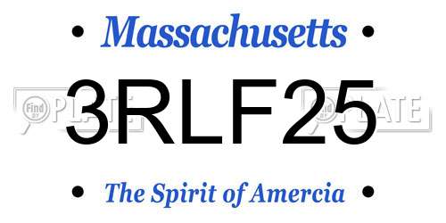 3RLF25 Massachusetts License Plate