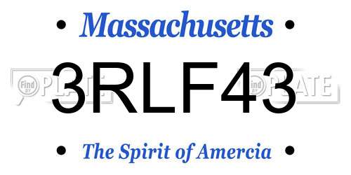 3RLF43 Massachusetts License Plate