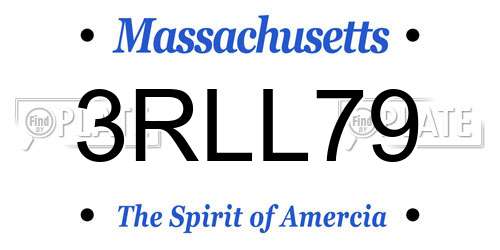 3RLL79 Massachusetts License Plate