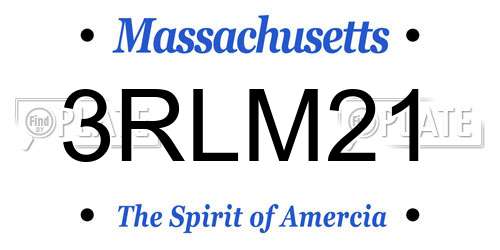 3RLM21 Massachusetts License Plate