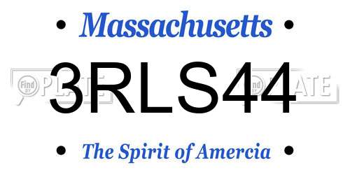 3RLS44 Massachusetts License Plate