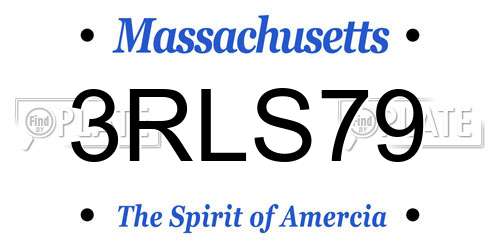3RLS79 Massachusetts License Plate