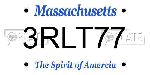 3RLT77 Massachusetts License Plate