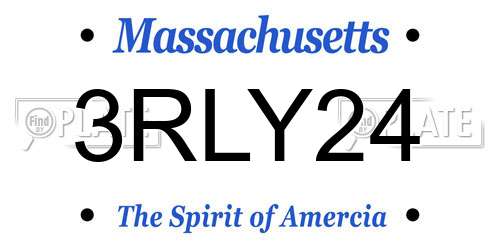 3RLY24 Massachusetts License Plate
