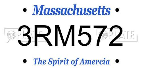 3RM572 Massachusetts License Plate