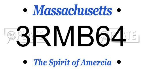 3RMB64 Massachusetts License Plate