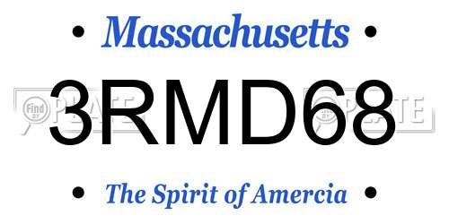 3RMD68 Massachusetts License Plate