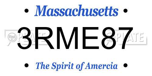 3RME87 Massachusetts License Plate