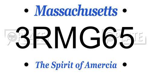 3RMG65 Massachusetts License Plate