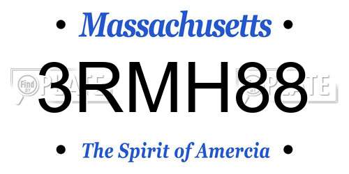 3RMH88 Massachusetts License Plate