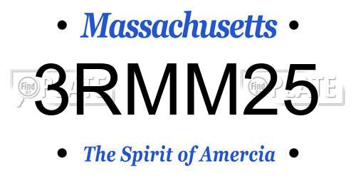 3RMM25 Massachusetts License Plate