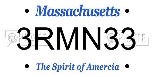 3RMN33 Massachusetts License Plate