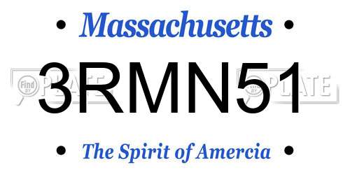 3RMN51 Massachusetts License Plate