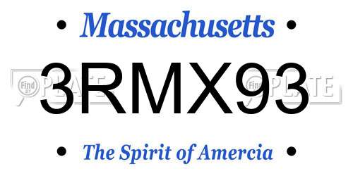 3RMX93 Massachusetts License Plate