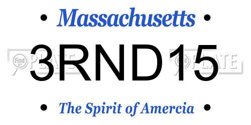 3RND15 Massachusetts License Plate
