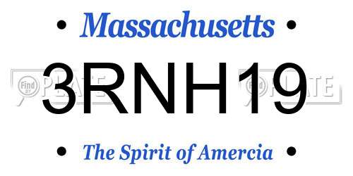 3RNH19 Massachusetts License Plate
