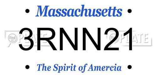 3RNN21 Massachusetts License Plate
