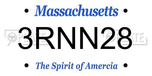 3RNN28 Massachusetts License Plate