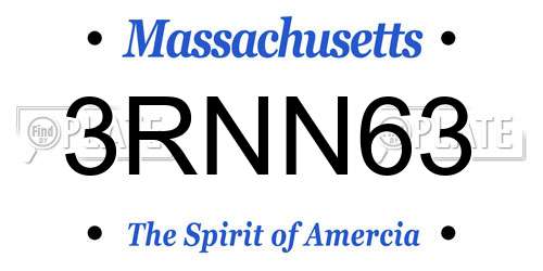 3RNN63 Massachusetts License Plate