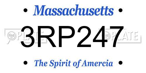 3RP247 Massachusetts License Plate