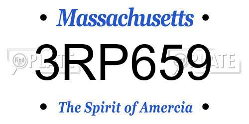 3RP659 Massachusetts License Plate
