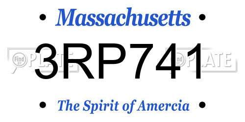 3RP741 Massachusetts License Plate