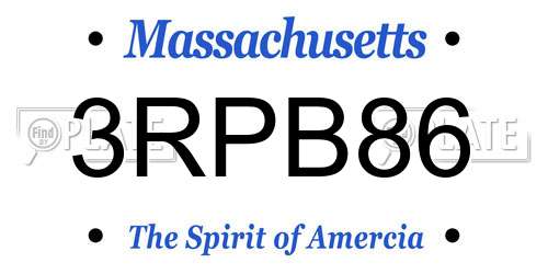 3RPB86 Massachusetts License Plate