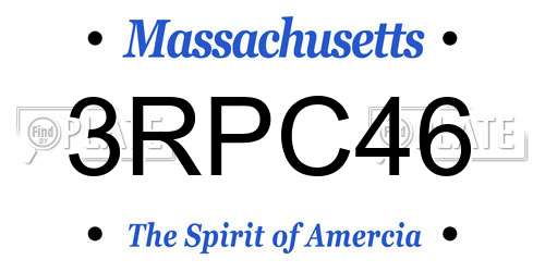 3RPC46 Massachusetts License Plate