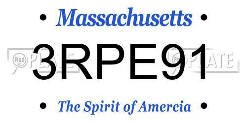 3RPE91 Massachusetts License Plate