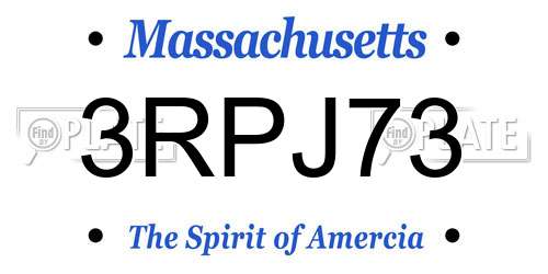 3RPJ73 Massachusetts License Plate