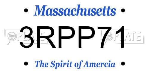 3RPP71 Massachusetts License Plate