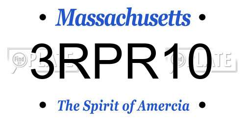 3RPR10 Massachusetts License Plate
